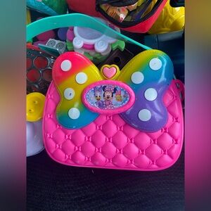 Minnie Mouse Junior Happy Helper Purse Crossbody rainbow Butterfly Kids Handbag